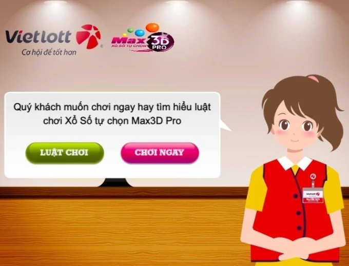 Tính năng chơi thử Max 3D Pro trên website của Vietlott.