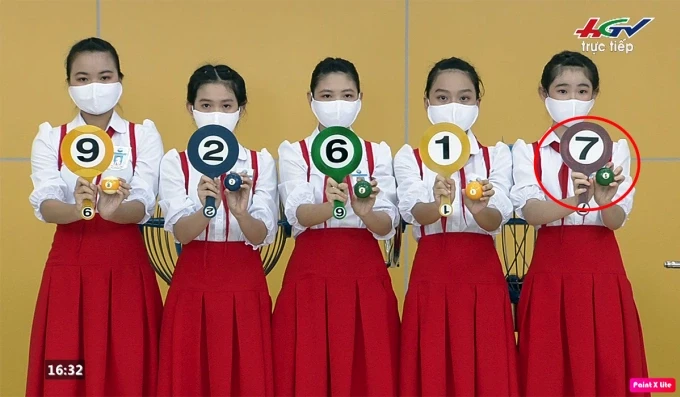 Kết quả giải nhì công bố trên truyền hình trực tiếp chiều 12/6 có dãy số 92617. Ảnh: Cắt từ video