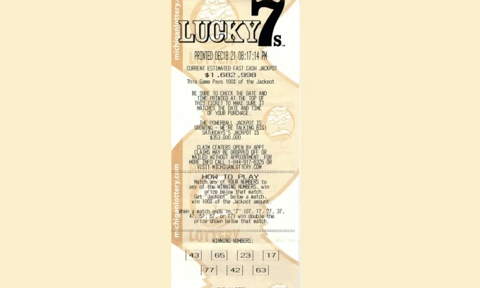 Tấm vé trúng độc đắc của người phụ nữ 37 tuổi. Ảnh: Công ty xổ số Michigan