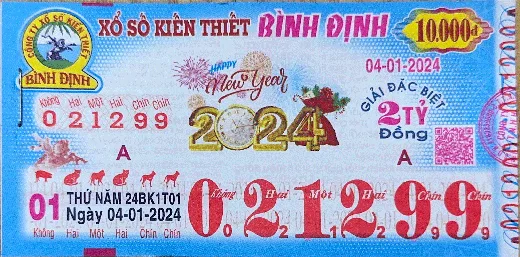 Mẫu vé xổ số kiến thiết Bình Định 2