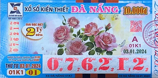Mẫu vé xổ số kiến thiết Đà Nẵng 1