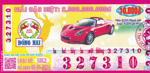 Mẫu vé xổ số kiến thiết Đồng Nai 1