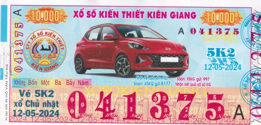 Mẫu vé xổ số kiến thiết Kiên Giang 1