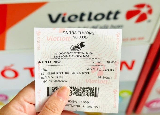 Chỉ cần quét mã sẽ biết vé số Keno trúng hay không, nếu trúng sẽ được trả thưởng ngay tại điểm bán hàng.