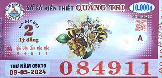 Mẫu vé xổ số kiến thiết Quảng Trị 2