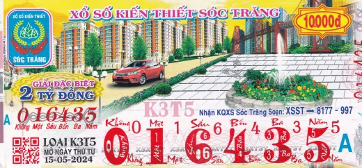 Mẫu vé xổ số kiến thiết Sóc Trăng 1