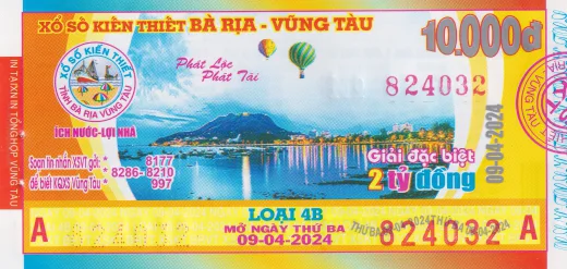 Mẫu vé xổ số kiến thiết Vũng Tàu 1