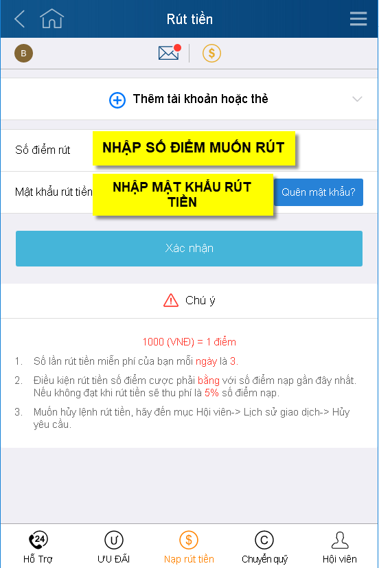 Hướng dẫn rút tiền KUBET