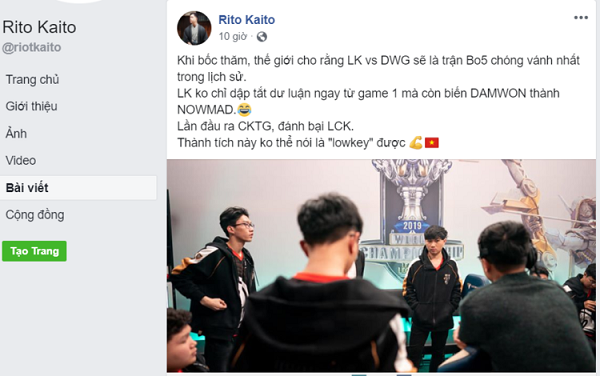 Thông tin mới nhất về Riot Kaito