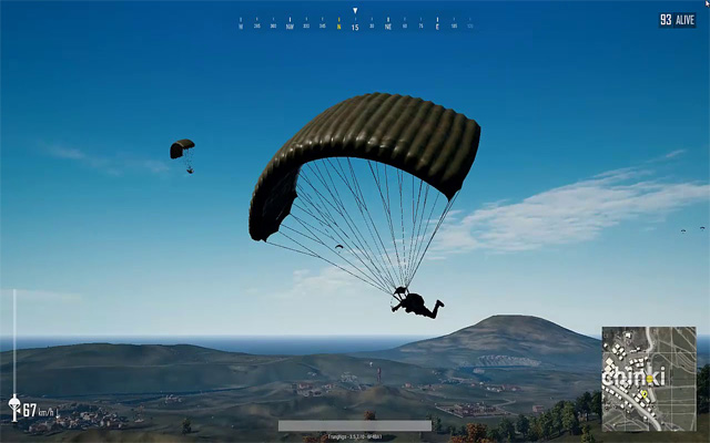 Nhảy dù trong game PUBG