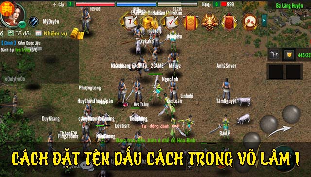 Đặt tên dấu cách trong Võ Lâm 1