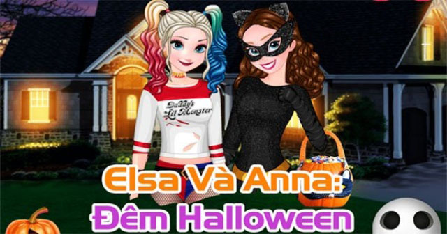 Game Elsa hóa trang đêm Halloween