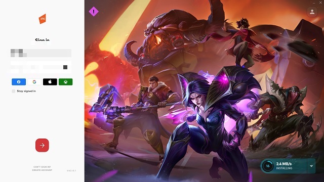 Đăng nhập vào Client Riot