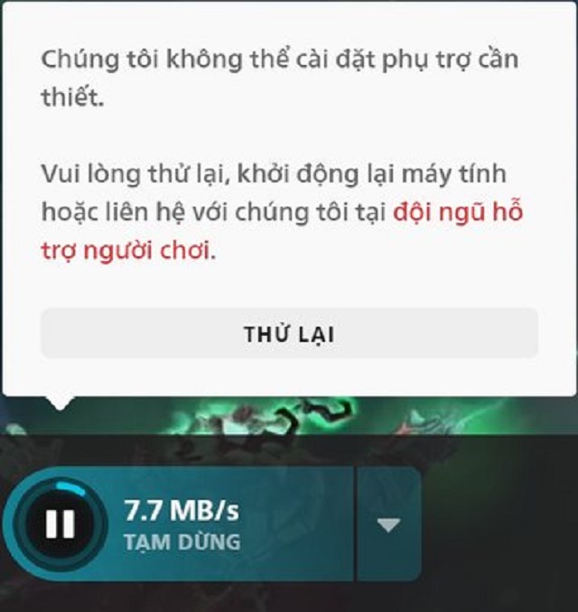 không đăng nhập được Client LMHT Riot Games